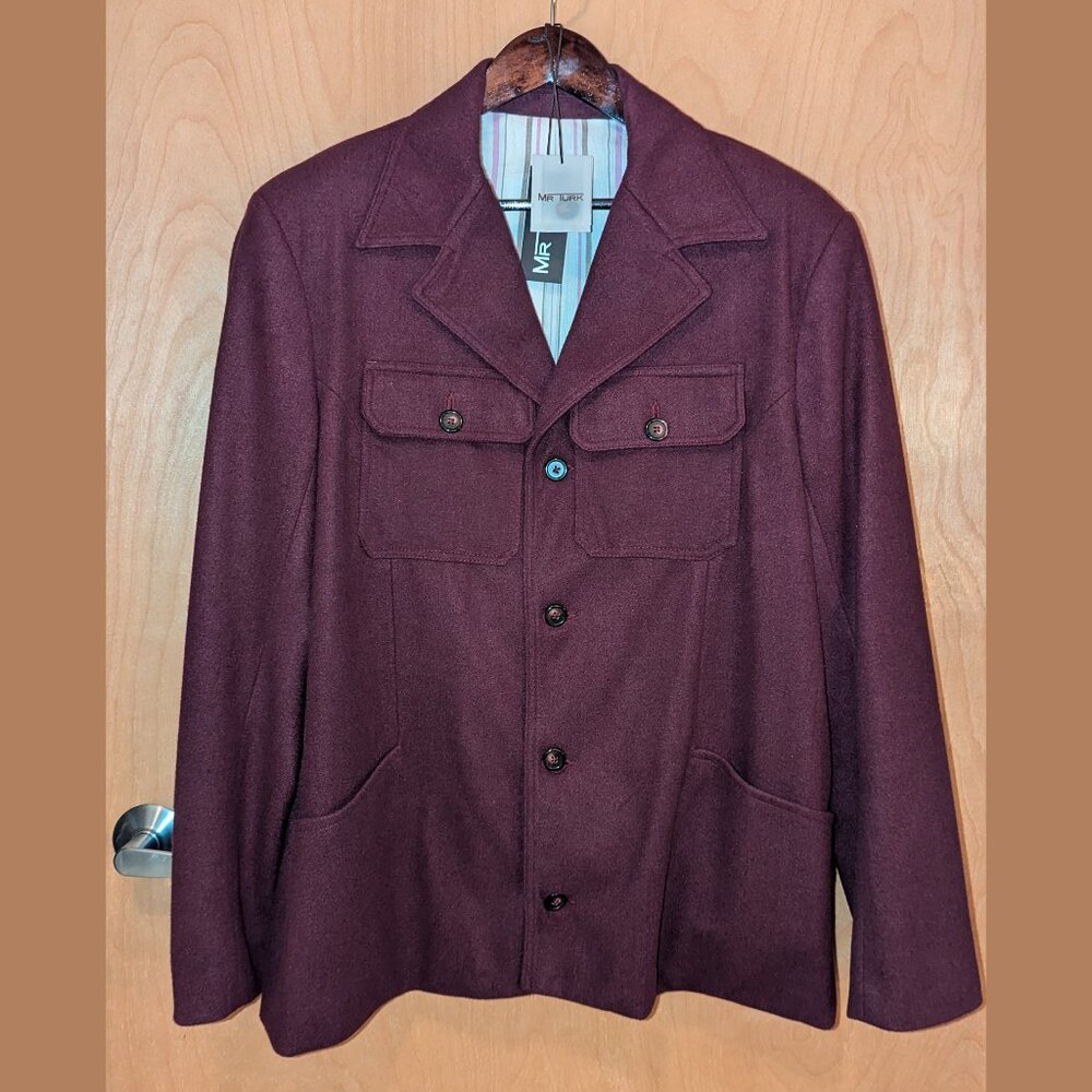 Mr Turk Artisan Shacket, Cabernet Fran Brown, XXL, Wool-Like appearance